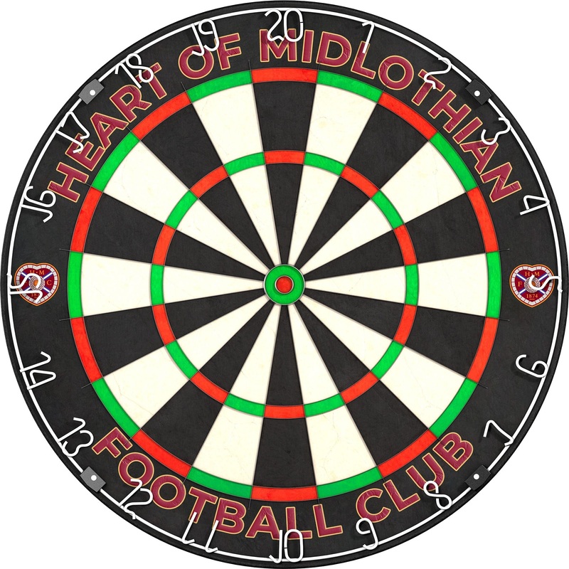Heart of Midlothian FC – Official Licensed – Hearts – Professional Dartboard – Crest and Wordmark