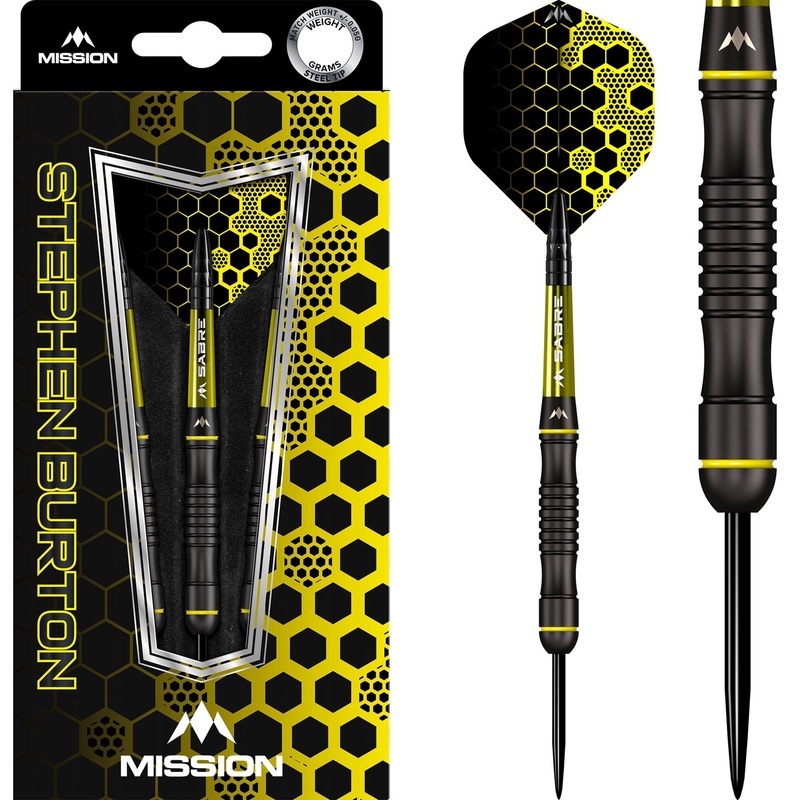 Mission Stephen Burton Darts – Steel Tip – 90% – Black Titanium – Bertie 23g