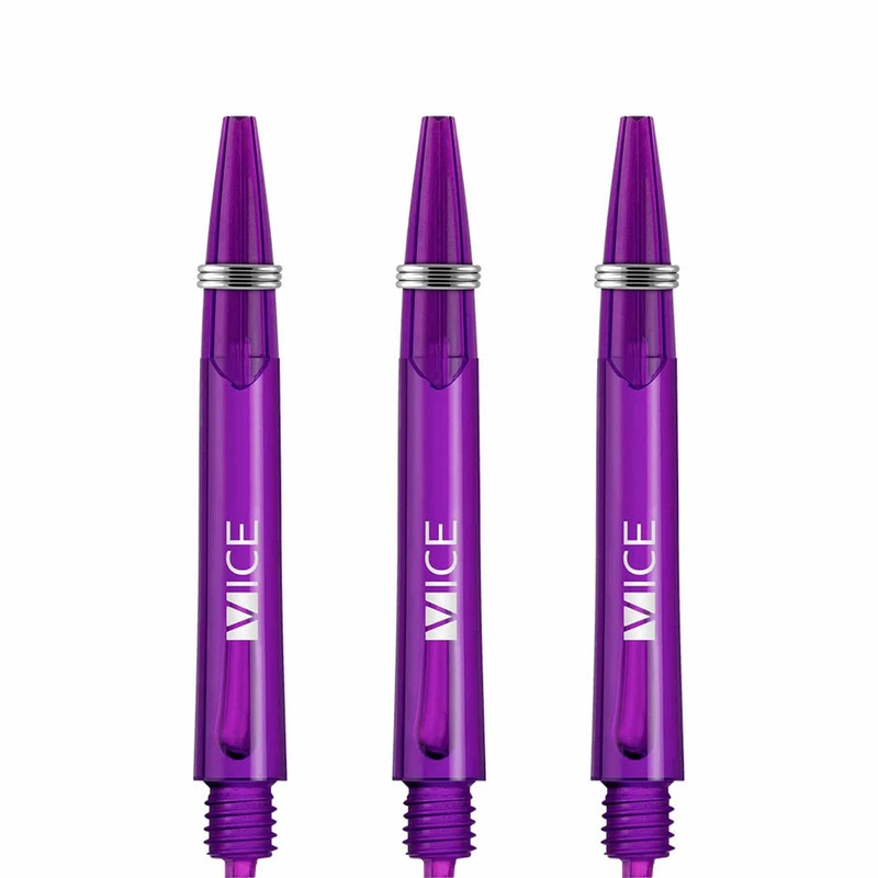 One80 Proplast Vice Dart Shafts – Transparent Purple – In Between Polycarbonate In Between (41mm in length excluding thread) Transparent Purple