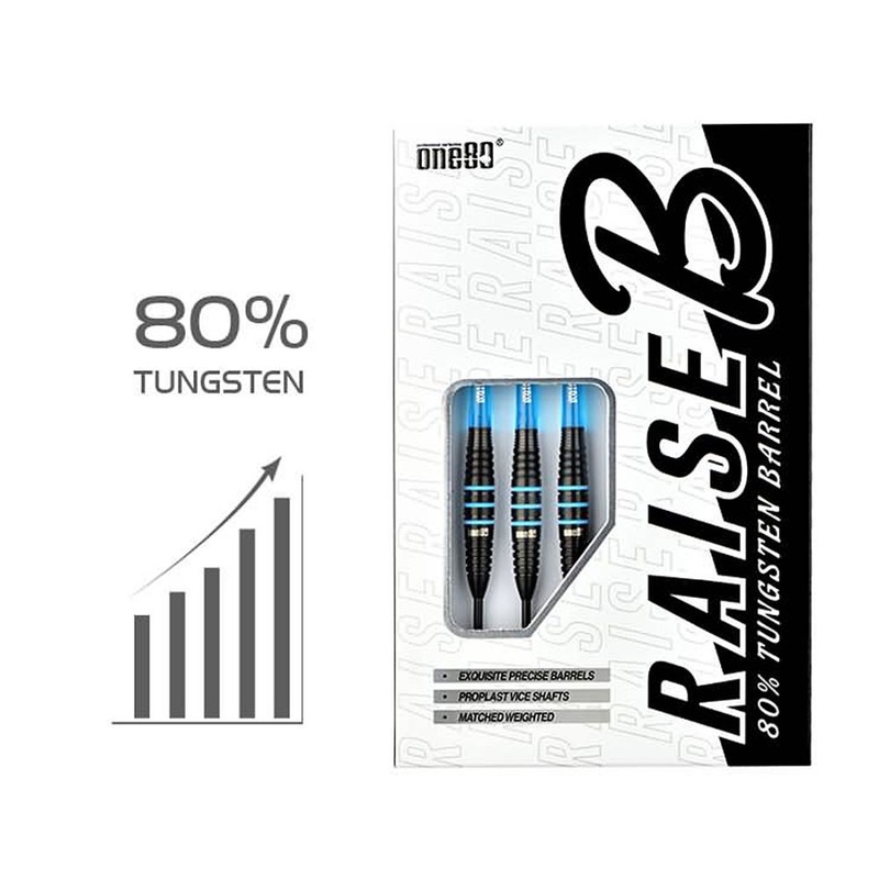 One80 Raise B Steel Tip Darts Blue 21 grams