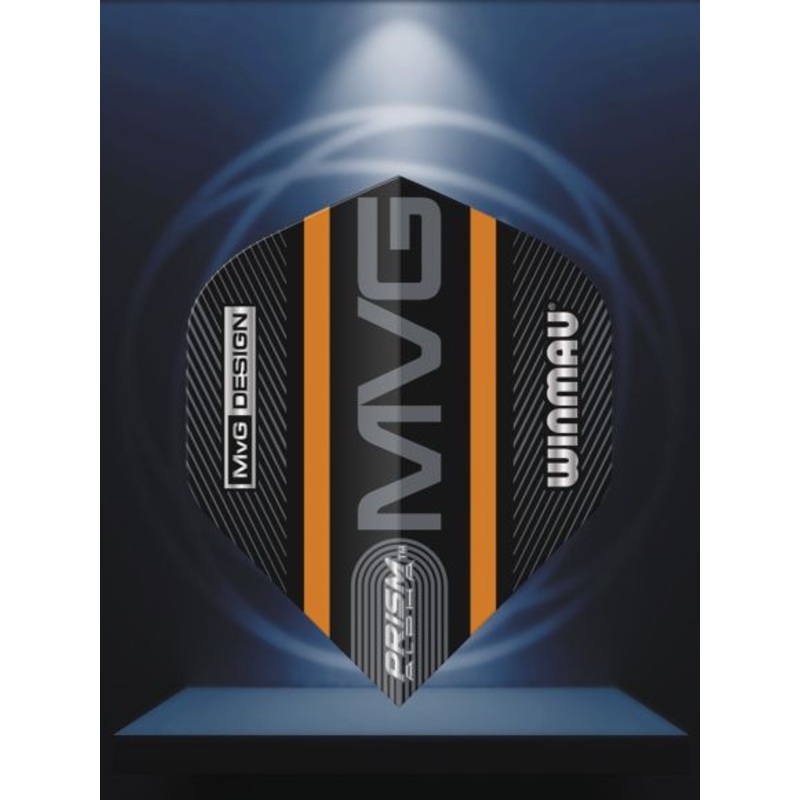 Prism Alpha MvG (Michael Van Gerwen) Black & Orange Logo Stripe Extra Thick Standard 100 Micron Poly metronic
