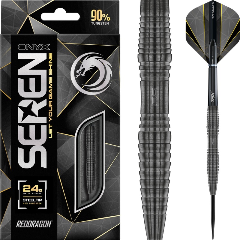 Red Dragon – Seren 3 Onyx Darts – Steel Tip – 90% Tungsten – 22g 24g 22 grams