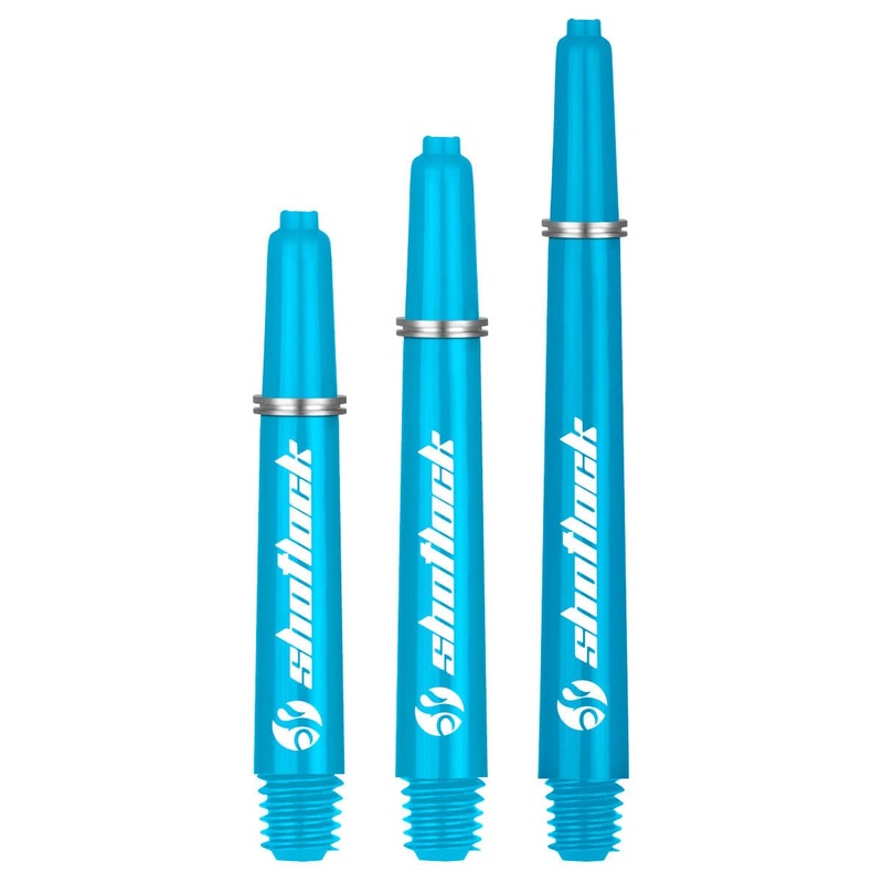 Shot Lock Dart Shafts – Durable Nylon Stems – with Shot Lock Rings – Blue Short