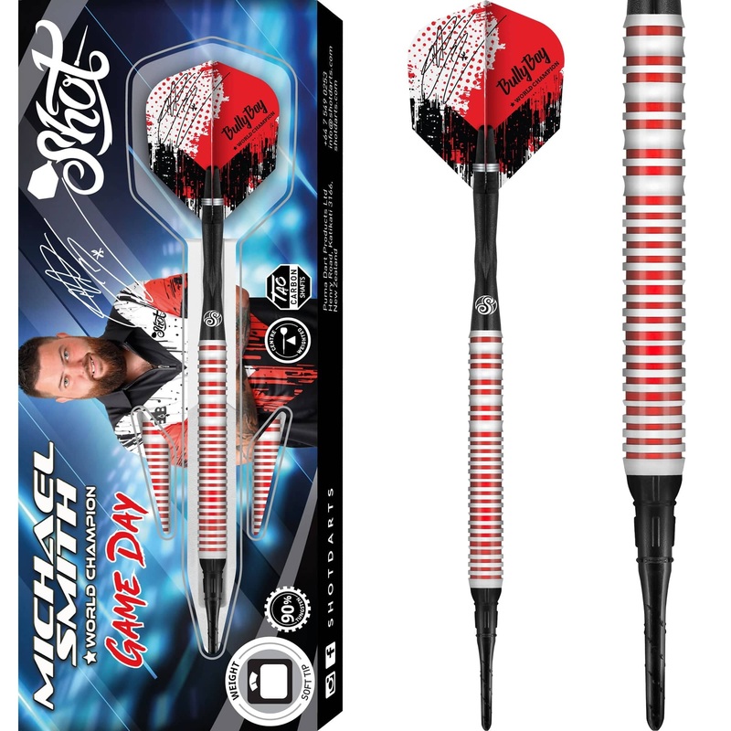 Shot Michael Smith Darts – Soft Tip – 90% Tungsten – Game Day – 20g
