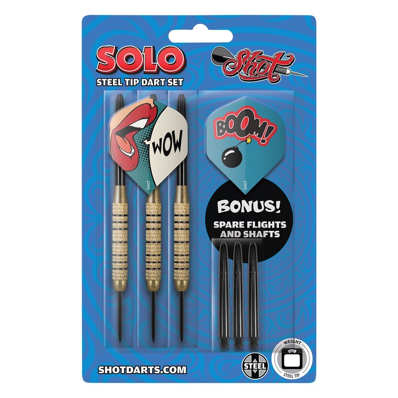 Shot Solo Darts – Steel Tip – Brass – Knurled – 18g 18g