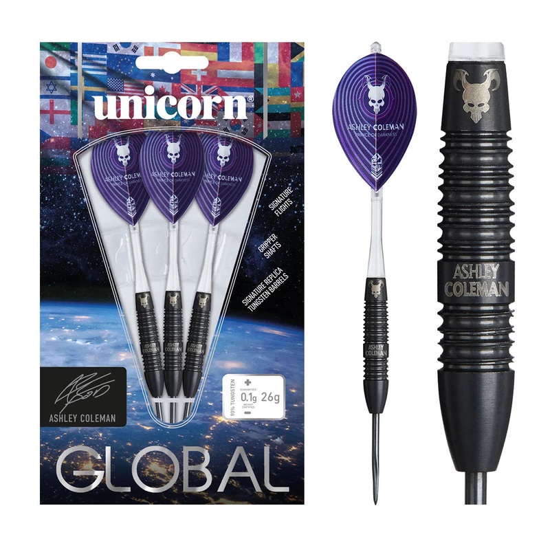 Unicorn Ashley Coleman Global 90% Tungsten Steel Tip Darts 26 GRAM