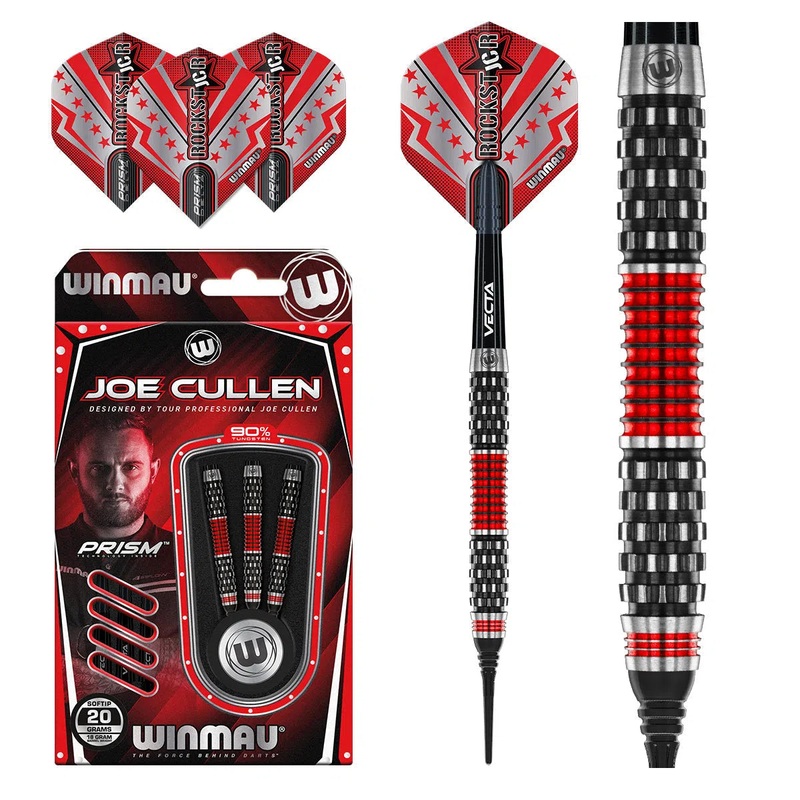 Winmau Joe Cullen Rockstar Series RS 1.0 90% Tungsten Soft Tip Darts 20 GRAM