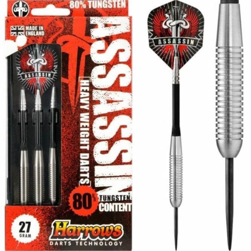 Harrows Assassin Darts – Steel Tip – Heavy – Ringed – 27g 27g