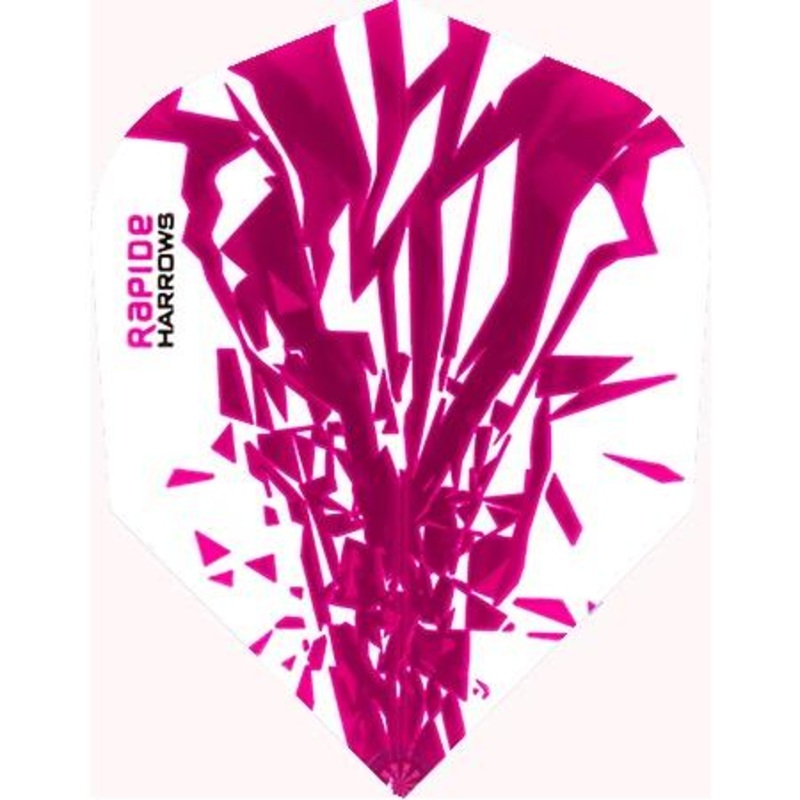 Harrows Rapide Pink on White Dart Flights Pink