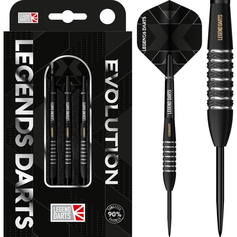 Legend Darts – Steel Tip – Revolution Series – B09 – Black – Knurled Bomb 22g
