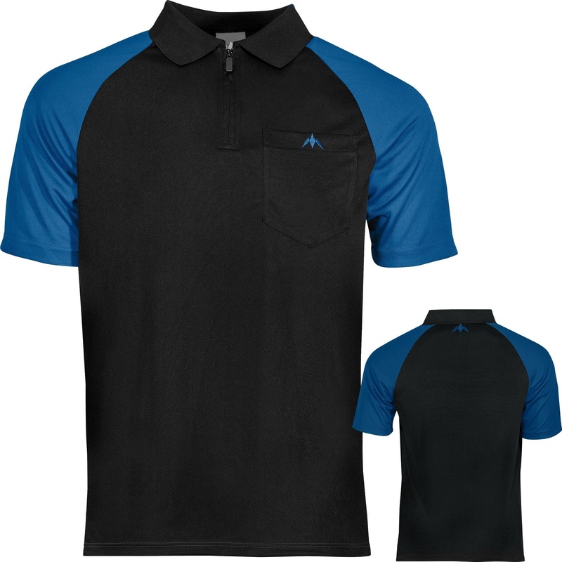 Mission Darts EXOS Cool SL Dart Shirt – Black & Blue 2XL