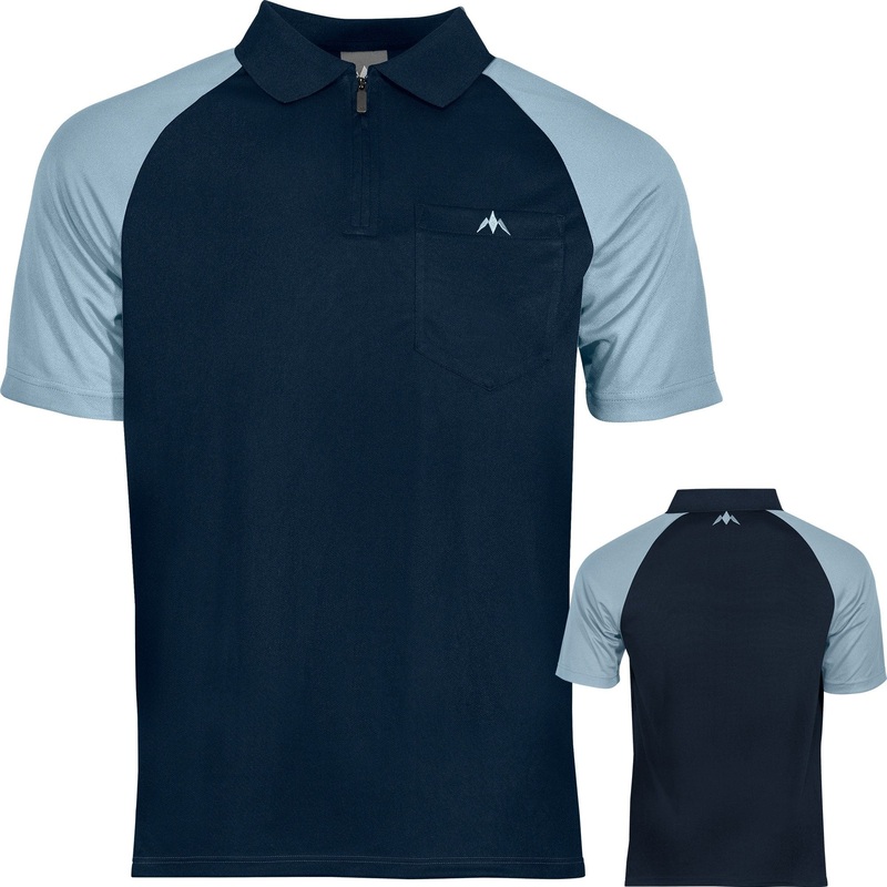 Mission Darts EXOS Cool SL Dart Shirt – Navy Blue & Sky 2XL
