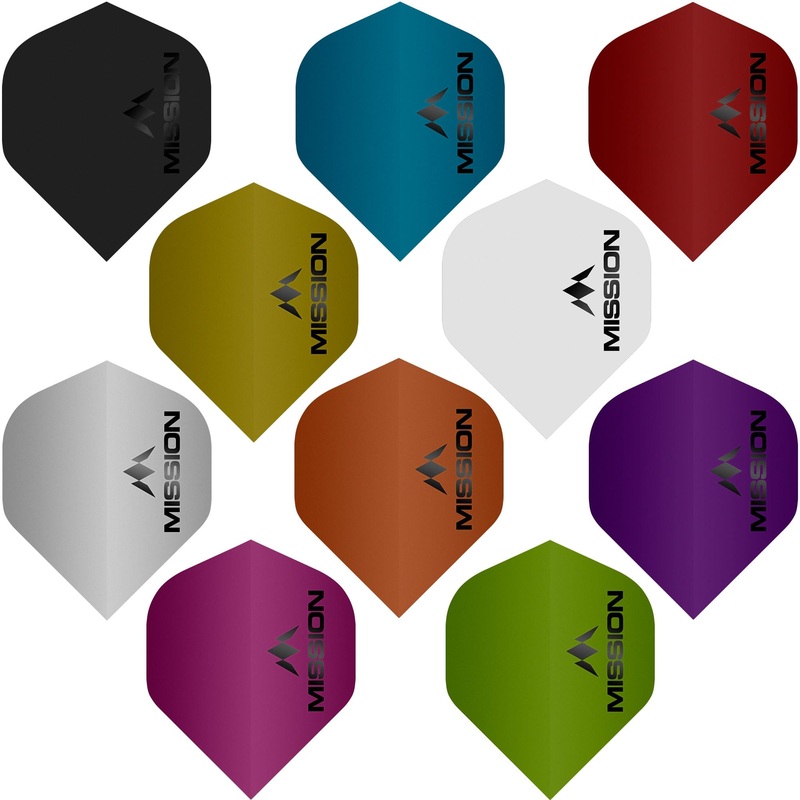 Mission Logo Dart Flights – 100 Micron – No2 – Std – Matt Black