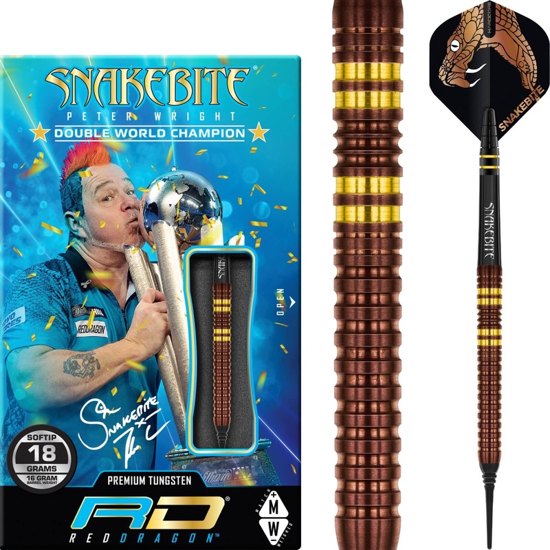 Red Dragon – Peter Wright Copper Fusion Darts – Soft Tip – 90% Tungsten – 20g