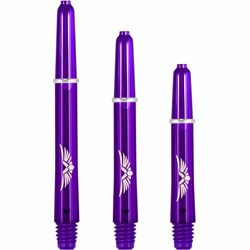 *Shot Eagle Claw Dart Shafts – with Machined Rings – Strong Polycarbonate Stems – Purple Short