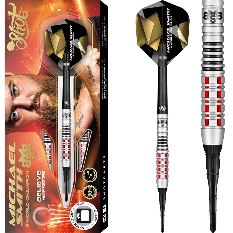 *Shot Michael Smith Darts – Soft Tip Tungsten – Front Weighted – Bully Boy – Believe 18g