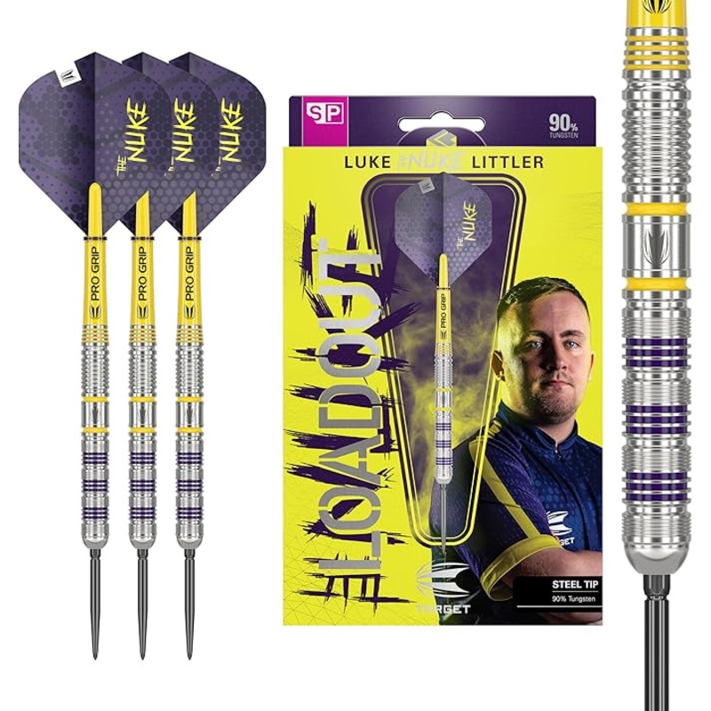 Target Luke Littler Loadout Swiss Point Steel Tip Darts 90% Tungsten 23g