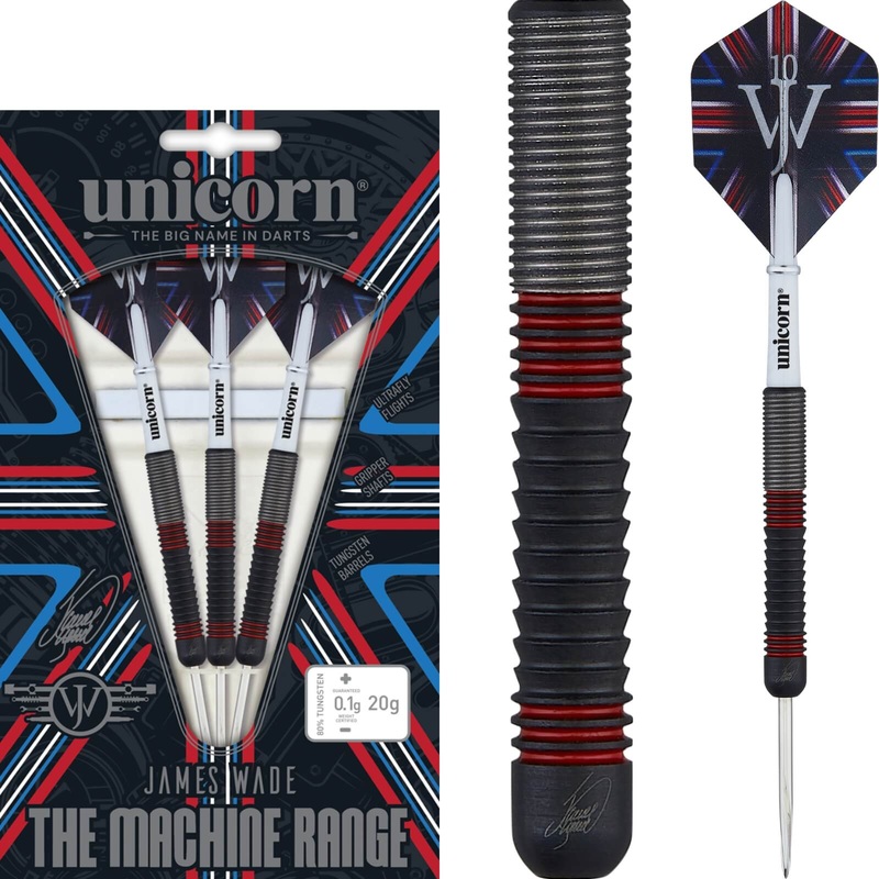 Unicorn – James Wade The Machine Darts – Steel Tip – 80% Tungsten – 20g 22g 24g 20 grams