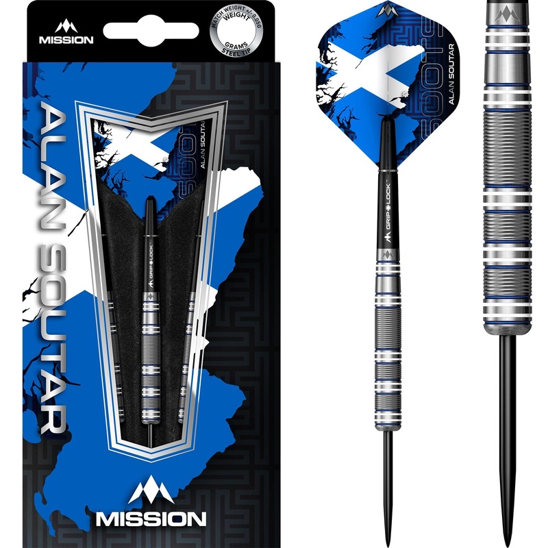 Mission Alan Soutar Darts – Steel Tip – Soots – Blue & White 22g