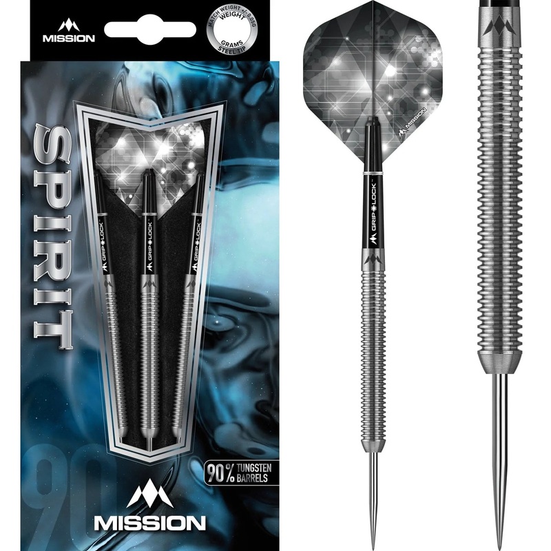 MISSION SPIRIT DARTS – STEEL TIP – M3 – TWIN RING GRIP 26g