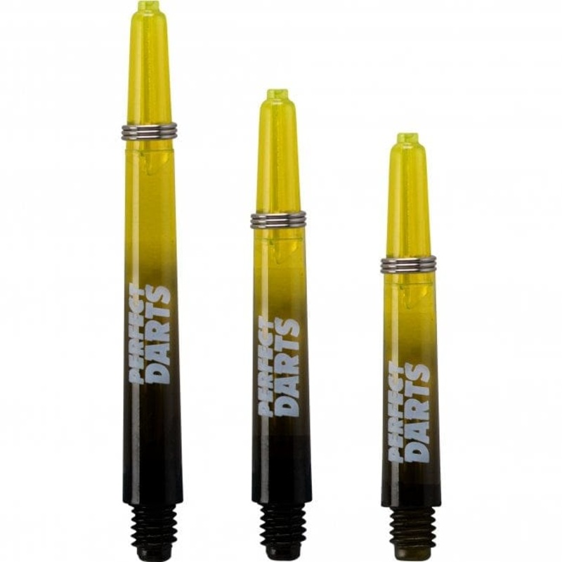 *Perfect Darts – Two Tone Shafts – Polycarbonate – Black & Yellow – 3 Sets Pack Short