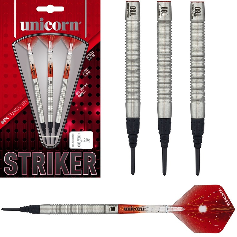 Unicorn Striker Type 1 80% Tungsten Soft Tip Darts 19 Gram
