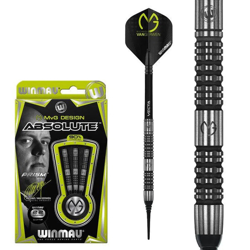 Winmau MvG Absolute 90% Tungsten Soft Tip Darts 22 GRAM