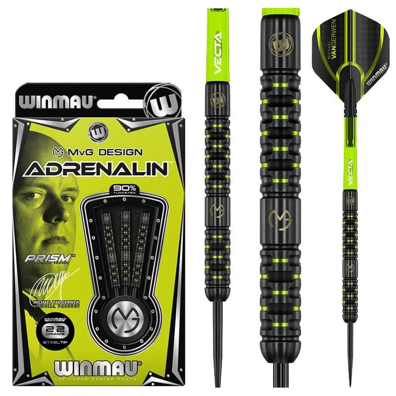Winmau MvG Adrenalin 90% Tungsten Steel Tip Darts 22 GRAM