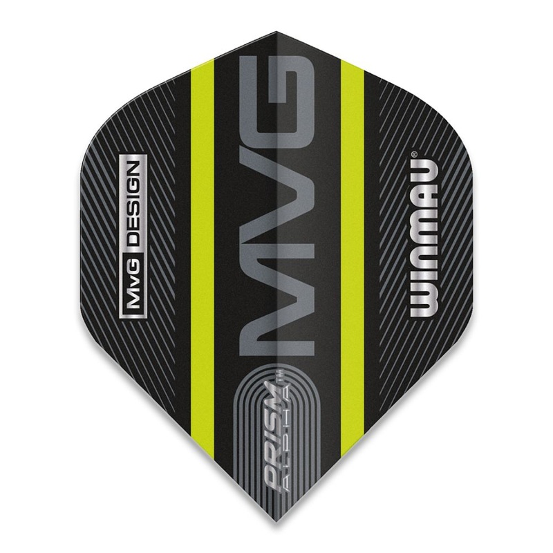 Winmau Prism Alpha MvG 2021 Black & Green Dart Flights No2 Standard