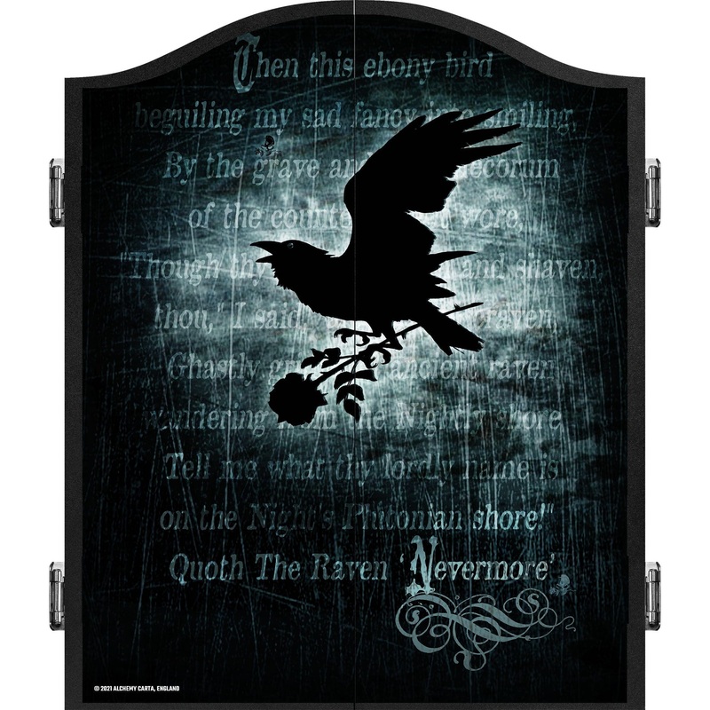 Alchemy Dartboard Cabinet – Official Licensed – Professional Design – Black – Nevermore