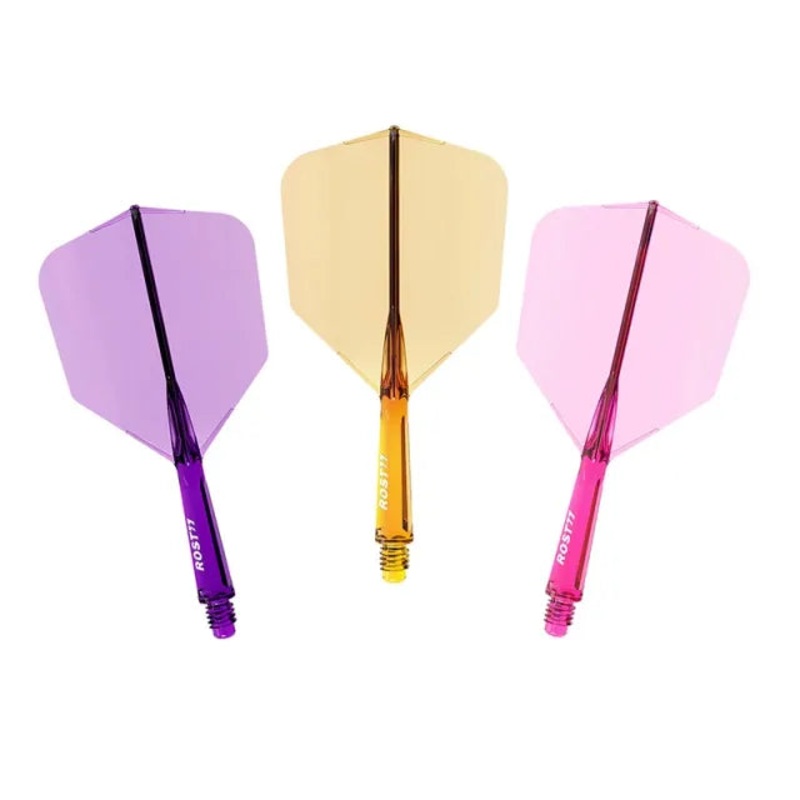 CUESOUL ROST 77 Integrated Dart Shaft & Flight – Big Wing Shape – Long – Transparent O/P/R Transparent Orange Purple Red Long (33mm in length excluding thread) Big Wing