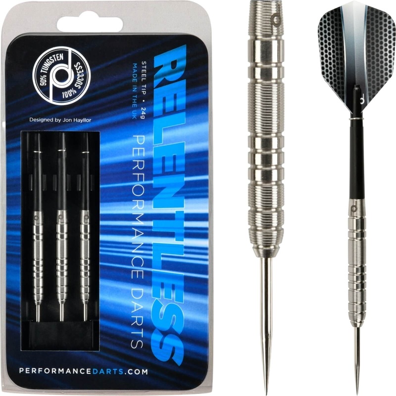 Performance Darts – Relentless – Steel Tip – 90% Tungsten – 22g 24g 22 grams