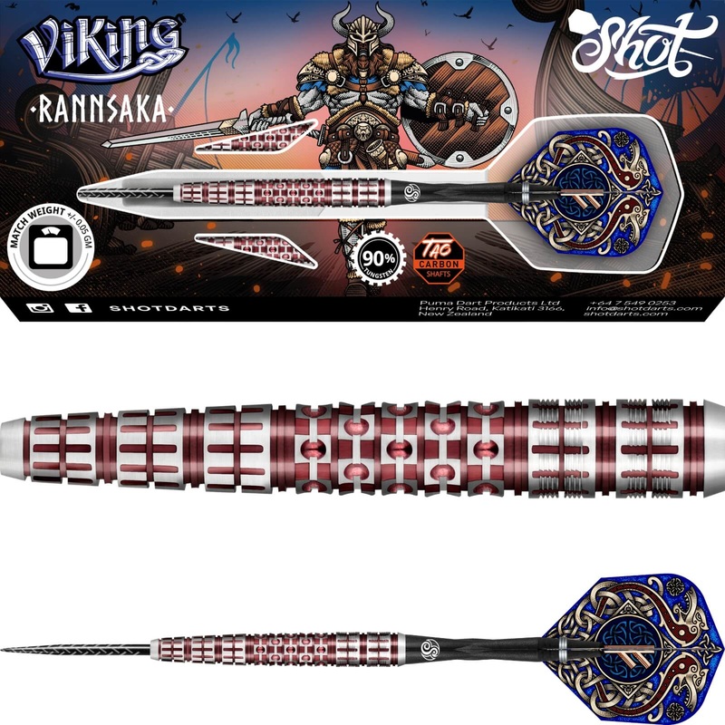 Shot – Viking Rannsaka Darts – Steel Tip – 90% Tungsten – 22g 23g 24g 25g 22 grams
