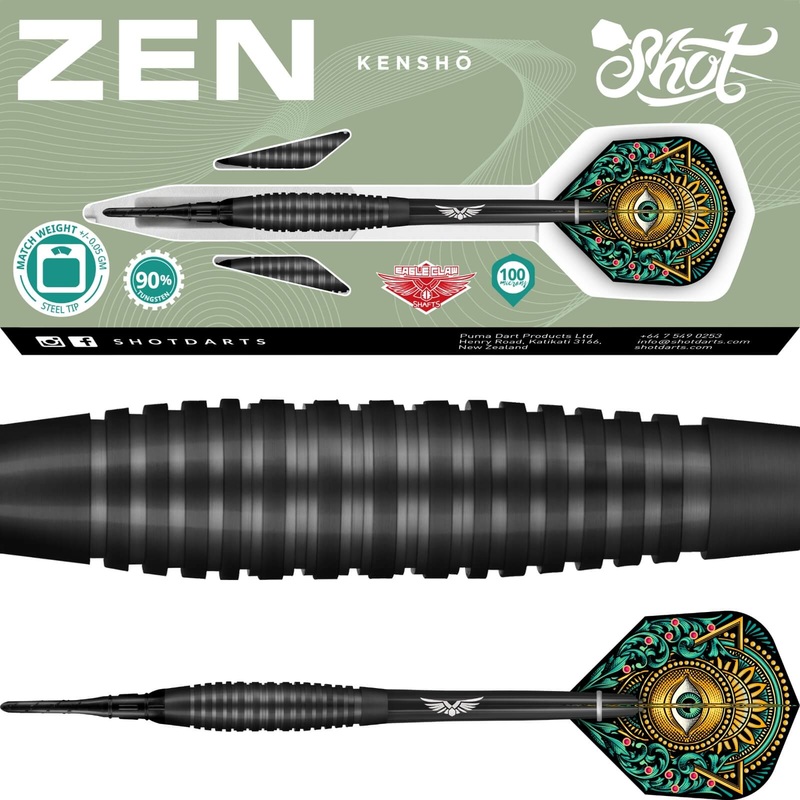 Shot – Zen Kensho Darts – Soft Tip – 90% Tungsten – 18g 20g 18 grams