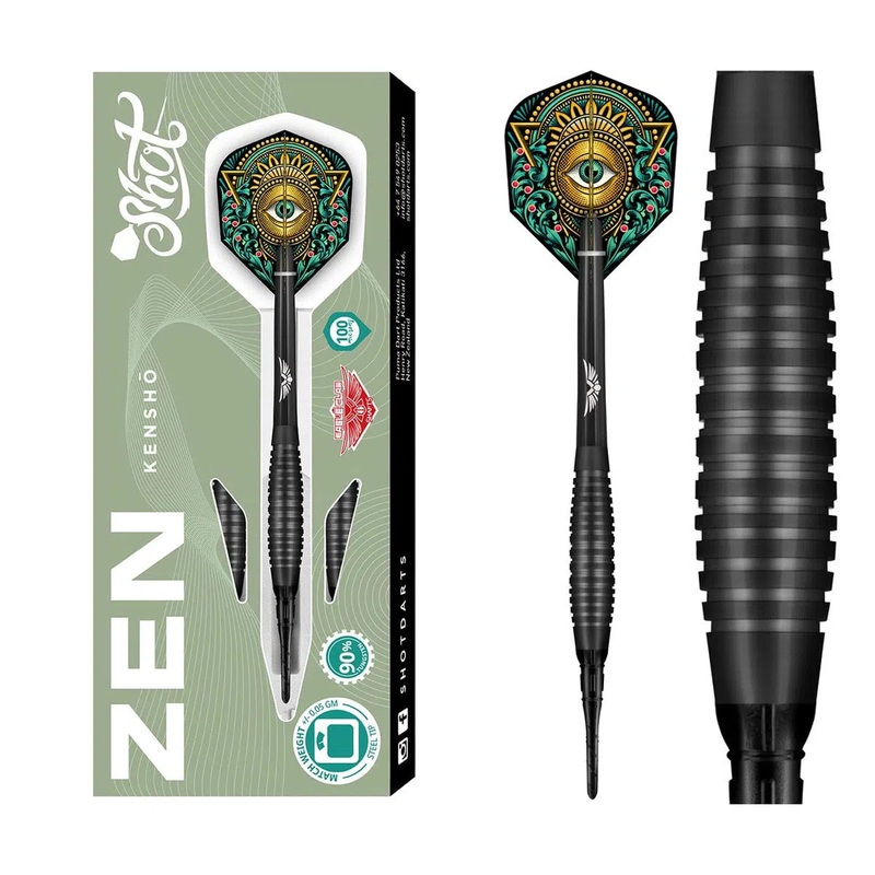 Shot Zen Series Kensho 90% Tungsten Soft Tip Darts 18 GRAM