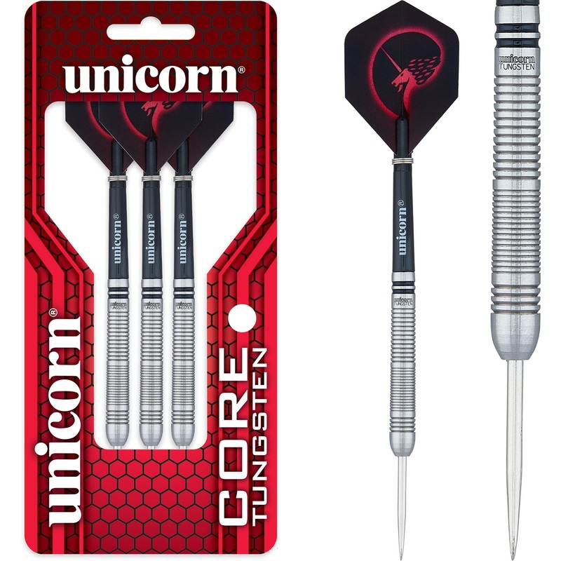 Unicorn Core Tungsten Darts – Steel Tip – Style 2 – Black Ring 20g