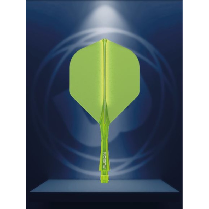 Winmau Fusion Integrated Flight & Shaft Fluoro Yellow Short Yellow Short (22mm in length excluding thread) Polycarbonate