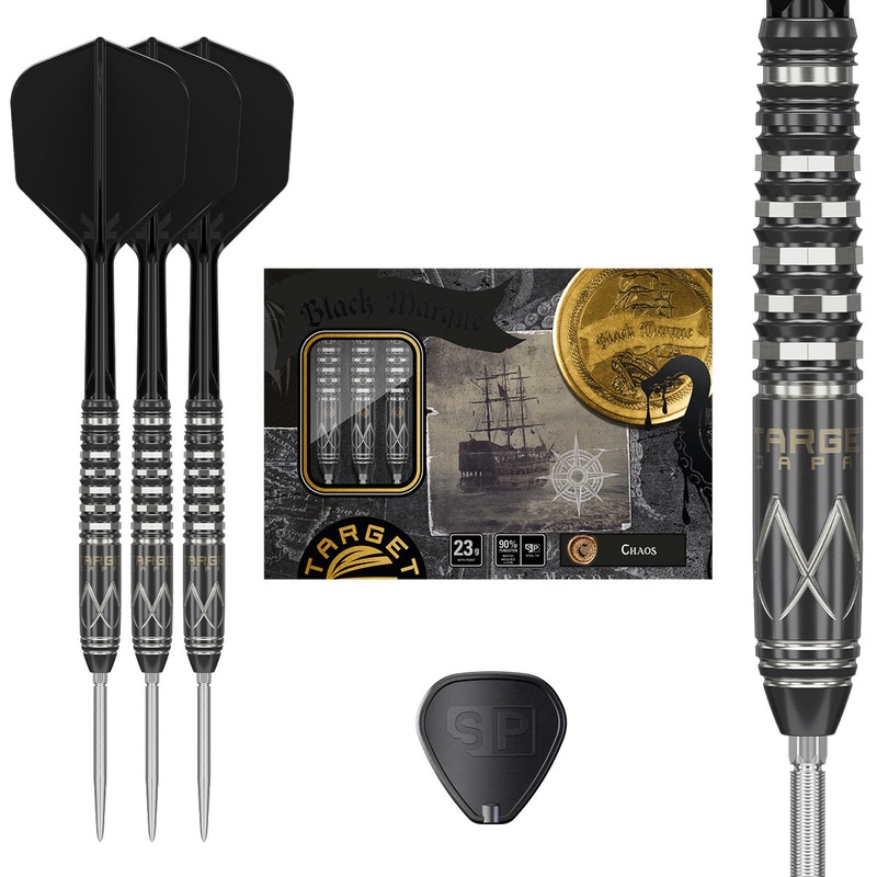 Black Marque Chaos 90% Tungsten SP Steel Tip Darts by Target Japan 21 Gram