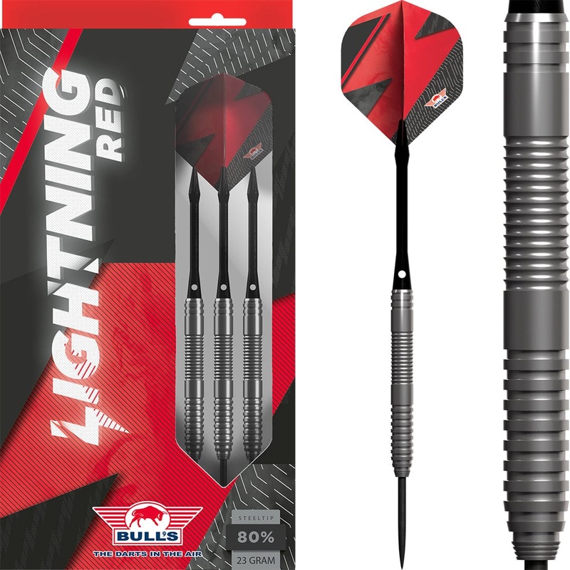 Bulls Lightning Red Darts – Steel Tip – 80% Tungsten 21g