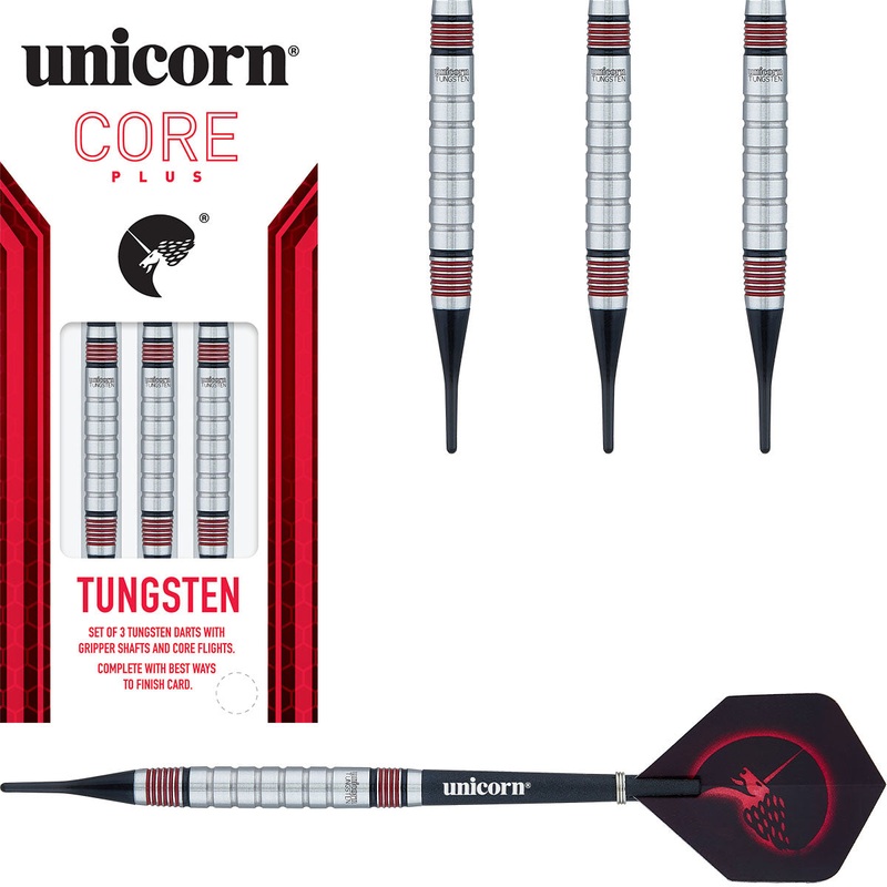 Core Plus Tungsten Style 2 Soft Tip Darts by Unicorn 18 Gram