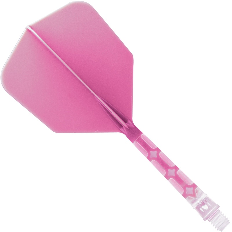 Cuesoul Rost T19 Integrated Dart Shaft and Flights – Big Wing – Clear with Pink Flight Long
