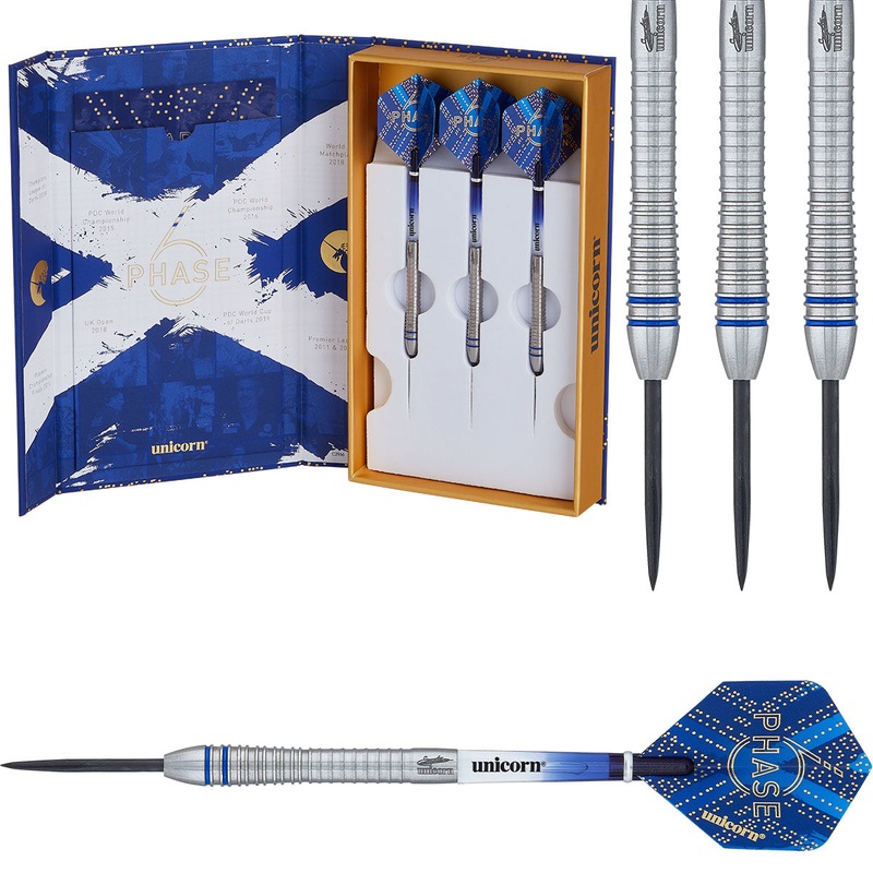 Gary Anderson Phase 6 World Champion 90% Tungsten Steel Tip Darts by Unicorn 21 Gram