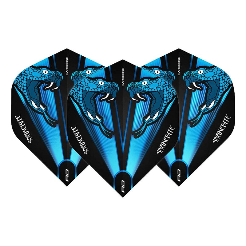 Hardcore Snakebite Blue Transparent Standard Dart Flights by Red Dragon
