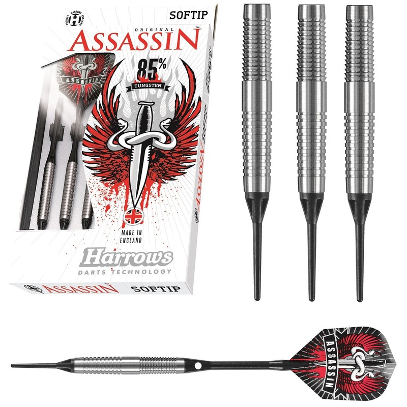 Harrows Assassin 85% Tungsten Ringed Style B Soft Tip Darts 18 Gram