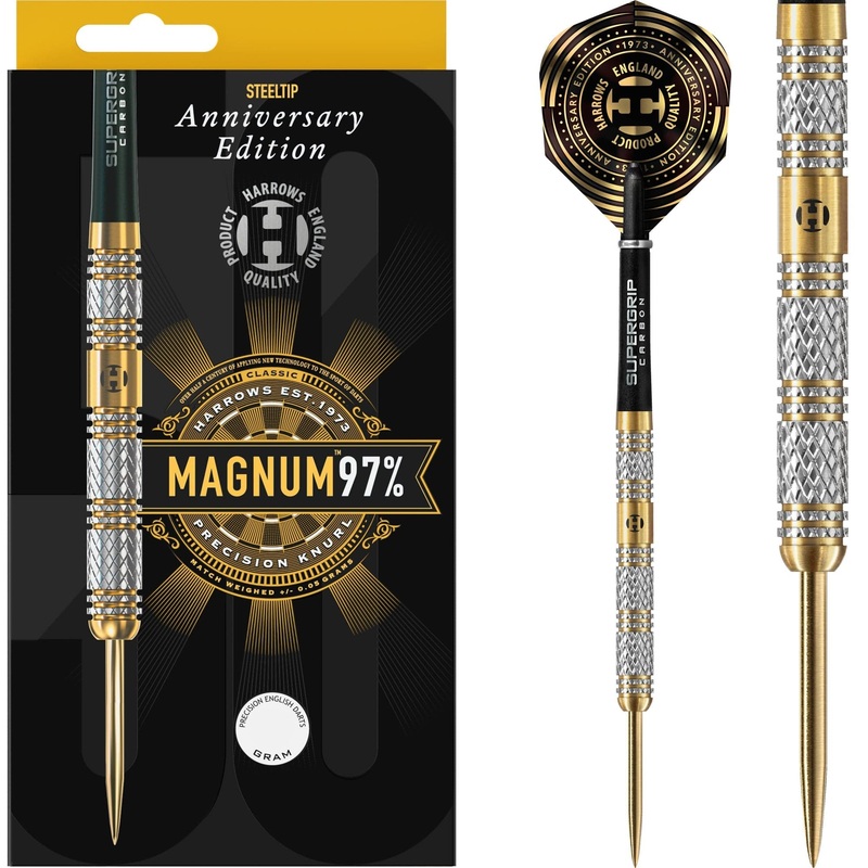 Harrows Magnum Darts – Steel Tip – 97% – Anniversary Edition – Gold Titanium 21g