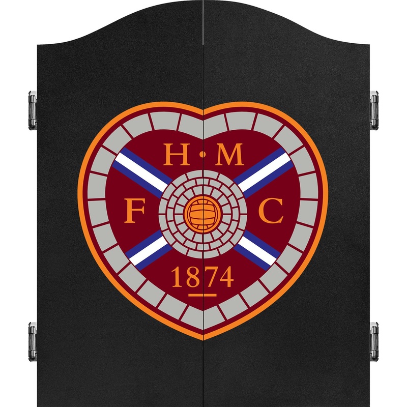 Heart of Midlothian FC – Official Licensed – Hearts – Dartboard Cabinet – C1 – Black Crest