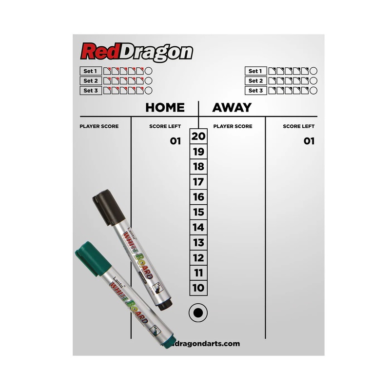 Red Dragon Dry Wipe Scoreboard Cricket, sets and legs options.