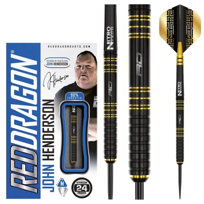 Red Dragon John Henderson SE 90% Tungsten Steel Tip Darts 24 GRAM