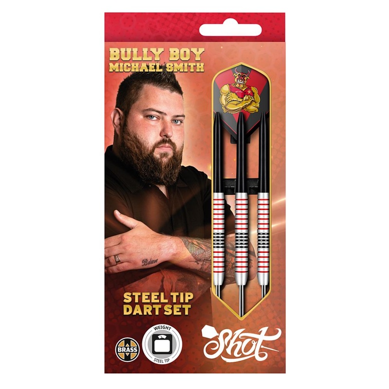 Shot Michael Smith Bully Boy Steel Tip Darts – Plated Brass 24 grams