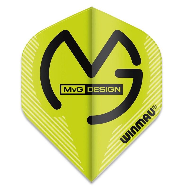 Winmau Mega Standard MVG Michael Van Gerwen Dart Flights 6900-233 Black Green 75 Micron Black /Green
